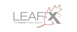 Leaf X clean gutter system logo